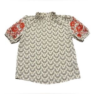 EUC women’s SHEIN M 6 Embroidered Blouse‎ Top Boho Soft Feminine Boho